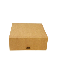 50 Pcs - Boîte pâtissière carton kraft brun - 20 x 20 cm, Hauteur: 8 cm