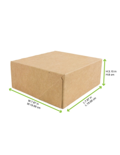50 Pcs - Boîte pâtissière carton kraft brun - 20 x 20 cm, Hauteur: 8 cm 2