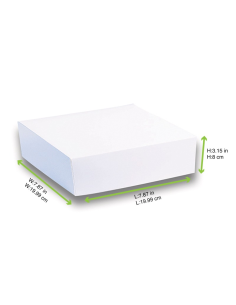 50 Pcs - Boîte pâtissière carton blanche - 20 x 20 cm, Hauteur: 8 cm 2