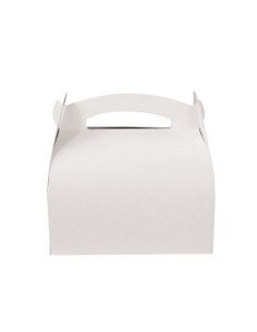 50 Pcs - Boîte pâtissière carton blanche - 18 x 16 x 17 cm, avec anse