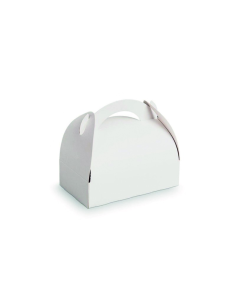 50 Pcs - Boîte pâtissière carton blanche - 20 x 20 cm, Hauteur: 18 cm, avec anse