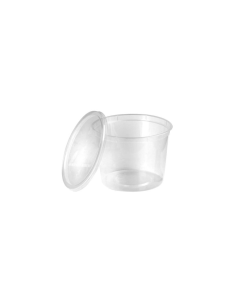 25 Pcs - Barquette Ronde PP avec Couvercle - 650 ml, 12 cm, Hauteur: 8,6 cm