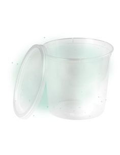 250 Pcs - Boîte plastique PP ronde transparente - 870 ml, Hauteur: 125 mm 2