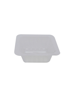 2000 Pcs - Barquette plastique PS translucide carrée - 62x62 mm, Hauteur: 23 mm, 40 ml
