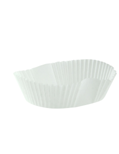 100 Pcs - Caissette papier cuisson ovale blanche - 14.5 x 11.5 cm, Hauteur: 3,5 cm