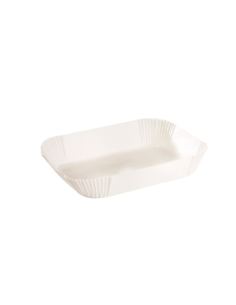50 Pcs - Caissette papier cuisson ovale blanche - 20,5x14,5 cm, Hauteur: 4,5 cm