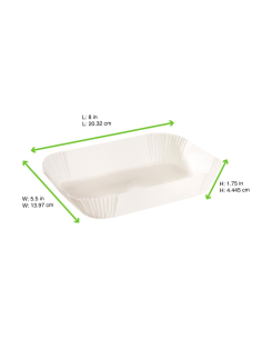 50 Pcs - Caissette papier cuisson ovale blanche - 20,5x14,5 cm, Hauteur: 4,5 cm 2