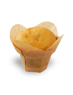 100 Pcs - Caissette de cuisson lotus en papier brun - Diam: 4,5 cm, Hauteur: 7,2 cm