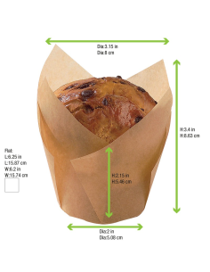 Caissette de cuisson forme tulipe en papier brun siliconé x 100 unités 2