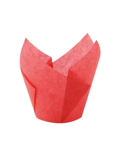 100 Pcs - Caissette de cuisson tulipe rose - Diam: 5 cm, Hauteur: 8,5 cm