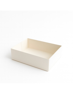 150 Pcs - Boîte pâtissière carton blanc sans couvercle 180x120mm H50mm