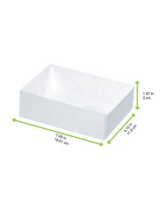 150 Pcs - Boîte pâtissière carton blanc sans couvercle 180x120mm H50mm 2