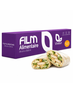 6Pcs - Film alimentaire PVC 300M en boite distributrice 345x90mm H90mm 2