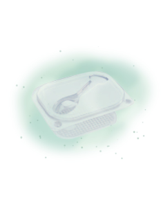 500 Pcs - Boîte transparente avec spork - 520 ml, 135 x 105 mm, Hauteur: 50 mm 2