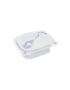 500 Pcs - Boîte transparente avec spork - 520 ml, 135 x 105 mm, Hauteur: 50 mm