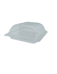 300 Pcs - Boîte plastique transparente avec couvercle - 150 x 140 mm, Hauteur: 57 mm