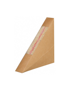 50 Pcs - Triangle sandwich kraft avec fenêtre - 2,6 cm x 12,3 cm x 12,3 cm