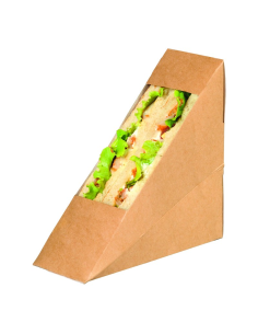 50 Pcs - Triangle sandwich kraft avec fenêtre PLA - 5,5 x 12 cm, style écoresponsable 2