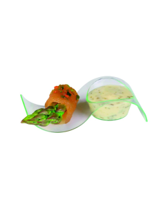 50 Pcs - Pot vague plastique PS vert transparente "Gizmo" - 10 cm x 4 cm x 2,4 cm