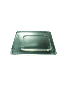 25 Pcs - Plateau carton double face or/argent - 28 x 19 cm, design élégant 2