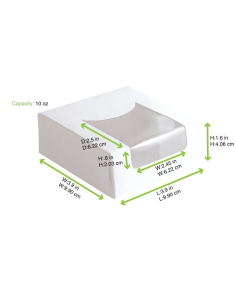 420 Pcs - Boîte pâtissière carton blanc avec fenêtre - 10 x 10 cm, Hauteur: 4 cm 2