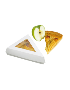 50 Pcs - Boîte pâtissière triangulaire - Couverture à fenêtre, 15,5 x 13 x 4,5 cm