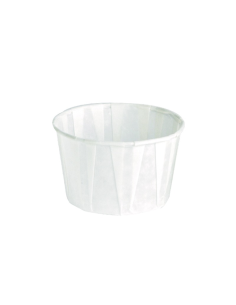 250 Pcs - Pot papier plissé blanc - 75 ml, Diam: 6 cm, Hauteur: 2,6 cm