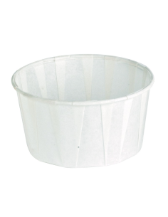 250 Pcs - Pot papier plissé blanc - 118 ml, Diam: 7 cm, Hauteur: 4,2 cm