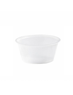 100 Pcs - Pot plastique PS translucide rond - 80 ml, Diam: 7,4 cm, Hauteur: 3,2 cm