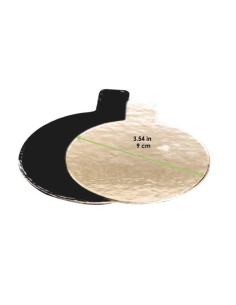 200 Pcs - Rond carton double face or/noir - Diam: 9 cm 2