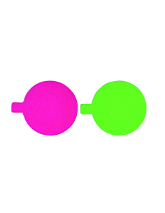 200 Pcs - Rond carton anis/fushia - Diam: 8 cm, double face, coloré