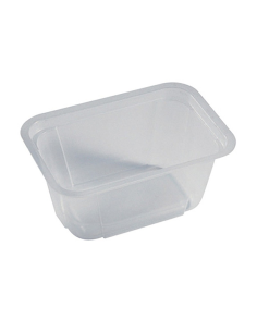100 Pcs - Barquette plastique micro-ondable - 1500 ml, 19 x 13,6 cm, Hauteur: 8 cm