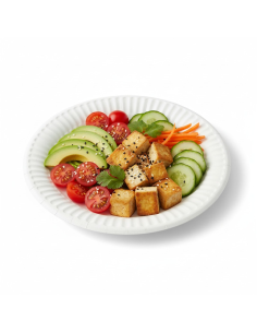 100 Pcs - Assiette ronde en carton blanc - Diam: 35 cm, Hauteur: 2,5 cm 2
