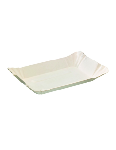 250 Pcs - Assiette barque en carton blanc - 18 x 12 cm, Hauteur: 5 cm