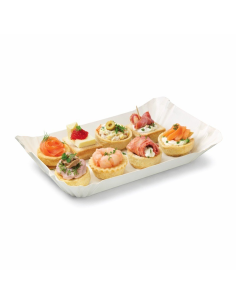 250 Pcs - Assiette barque en carton blanc - 18 x 12 cm, Hauteur: 5 cm 2