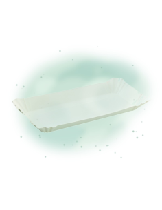 250 Pcs - Assiette carton blanc barque - 23 cm x 12 cm, Hauteur: 2 cm 2