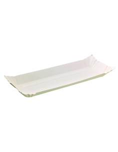 250 Pcs - Assiette barque en carton blanc - 32 x 13 cm, Hauteur: 1,3 cm
