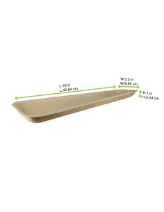 25 Pcs - Plateau en palmier rectangulaire - 41 x 9 cm x 2,5 cm 2
