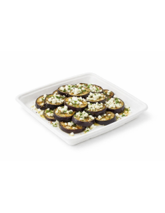25 Pcs - Saladier carré blanc en pulpe 1000 ml 23,5 x 23,5 x 2,8 cm 2