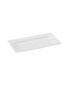 50 Pcs - Assiette rectangulaire blanche en pulpe - 260 x 130 mm, écologique