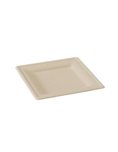 25 Pcs - Assiette carrée brune en pulpe - 200x200 mm, éco-responsable