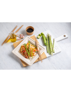25 Pcs - Assiette carrée brune en pulpe - 200x200 mm, éco-responsable 2
