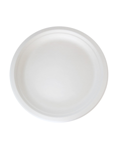 50 Pcs - Assiette ronde blanche en pulpe - Ø222 mm, L220 x H20 mm