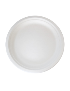 25 Pcs - Assiette ronde blanche en pulpe - Ø242 mm, Hauteur: 23 mm