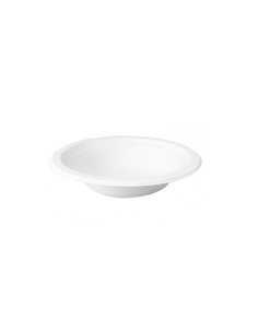 50 Pcs - Bol rond blanc en pulpe - Ø180 mm, Hauteur: 39 mm, 180x90 mm