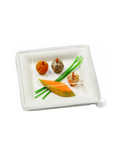 25 Pcs - Couvercle RPET transparent - 16 x 16 cm, Hauteur: 3,8 cm 2