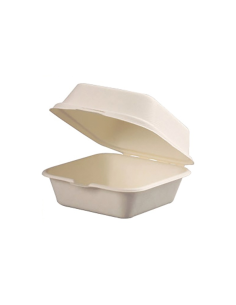 50 Pcs - Coquille blanche en pulpe 150x150mm H76mm 460ml