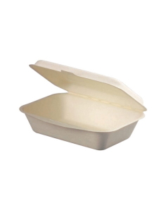 50 Pcs - Coquille blanche en pulpe 190x140mm H60mm 600ml