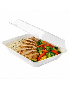 50 Pcs - Coquille blanche en pulpe - 232x157 mm, Hauteur: 80 mm 2