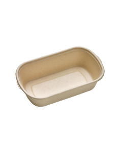 50 Pcs - Boîte rectangulaire brune "Eco-Rec" - 700 ml, 195 x 116 mm, Hauteur: 50 mm